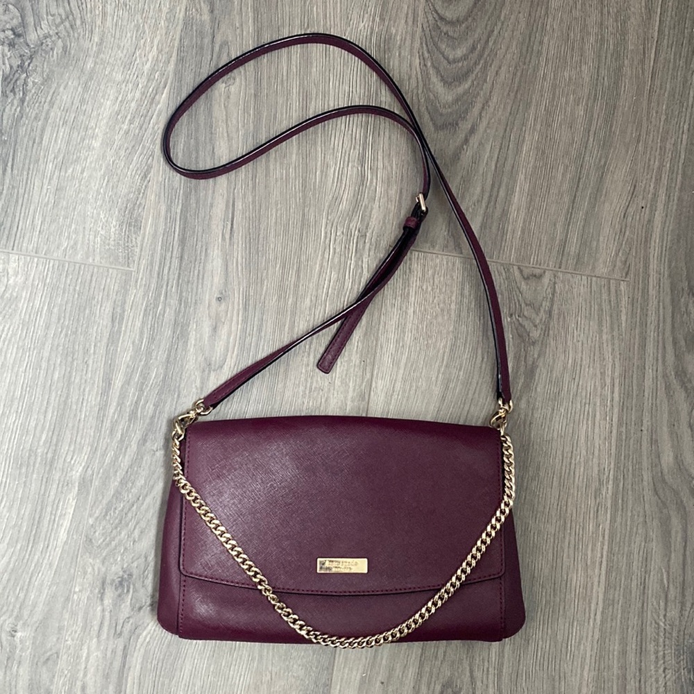 Kate Spade New York laurel Greer deep plum crossbody - Picture 1 of 3